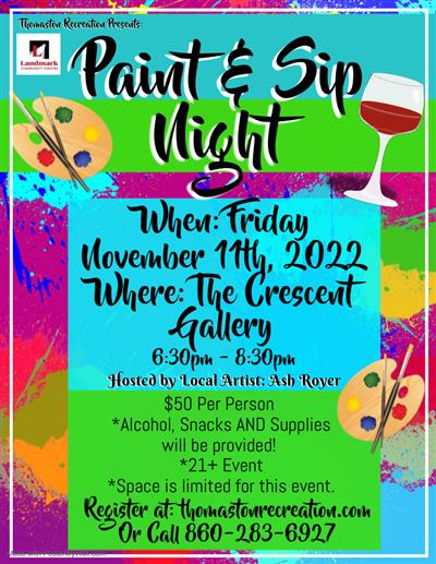 Thomaston Recreation Department: Paint and Sip Night